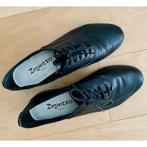 Repetto Zizi Black Leather Oxfords Size 36